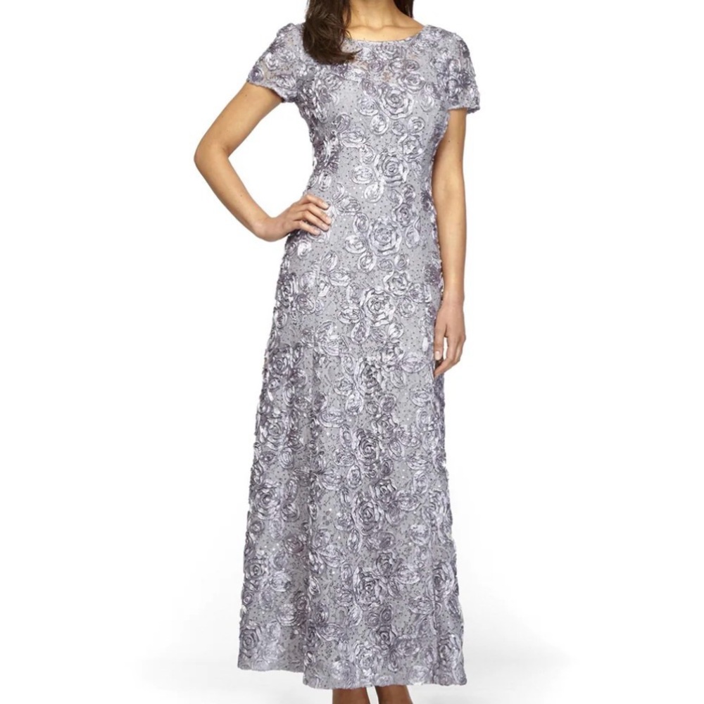 NWT Alex Evenings Rosette Dress Gown Womens 18